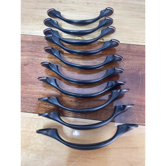 10 Brown Copper Drawer Pulls Cabinet Hardware No Screws - Picture 1 of 4